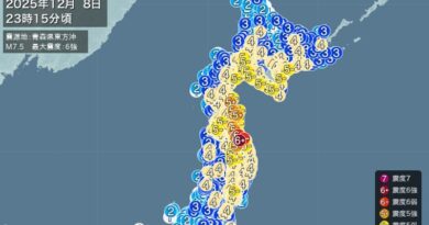 2025年12月8日青森でM7.6地震－大規模な地殻変動、六ヶ所村で約8センチ観測