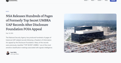 NSA、Disclosure Foundationによる訴えを受けて、かつて極秘扱いだったUMBRA UAP記録数百ページを公開