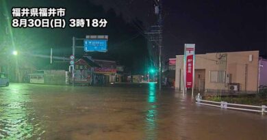 2026/08/30 福井で統計史上最多の雨量、22〜23の河川で氾濫